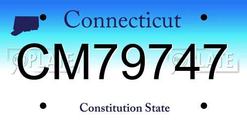 CM79747 Connecticut License Plate