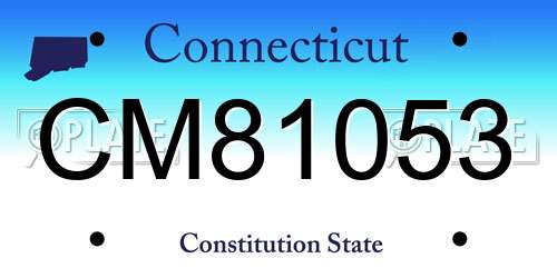 CM81053 Connecticut License Plate