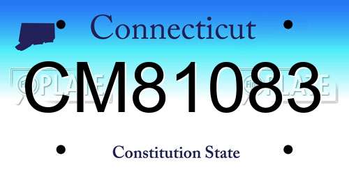 CM81083 Connecticut License Plate