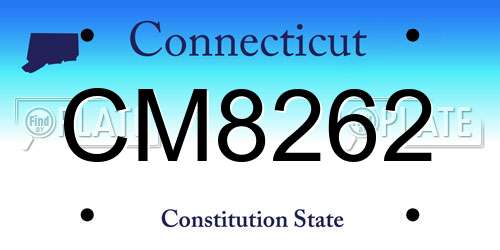 CM8262 Connecticut License Plate