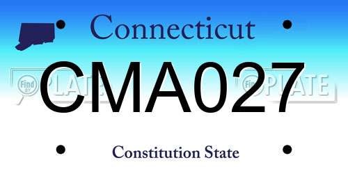 CMA027 Connecticut License Plate