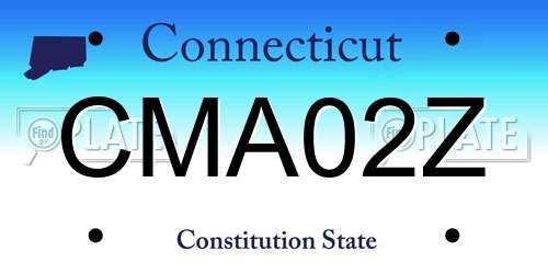 CMA02Z Connecticut License Plate