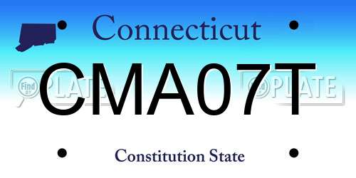 CMA07T Connecticut License Plate