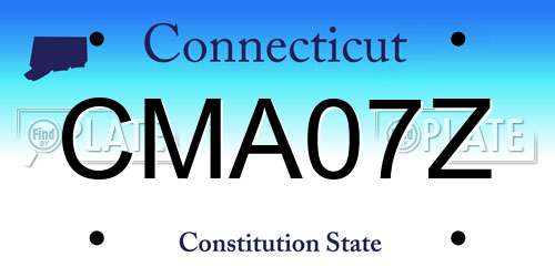 CMA07Z Connecticut License Plate