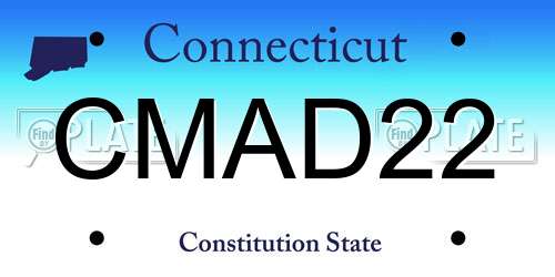 CMAD22 Connecticut License Plate