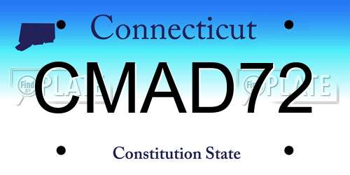 CMAD72 Connecticut License Plate