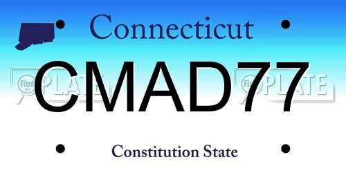CMAD77 Connecticut License Plate