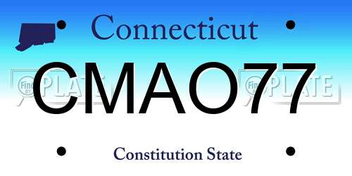 CMAO77 Connecticut License Plate