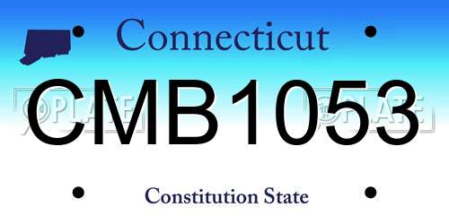 CMB1053 Connecticut License Plate