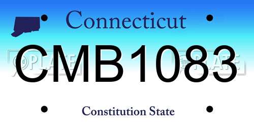CMB1083 Connecticut License Plate