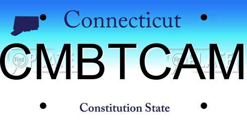 CMBTCAM Connecticut License Plate