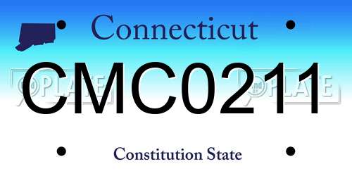 CMC0211 Connecticut License Plate