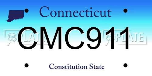 CMC911 Connecticut License Plate