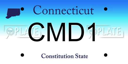 CMD1 Connecticut License Plate
