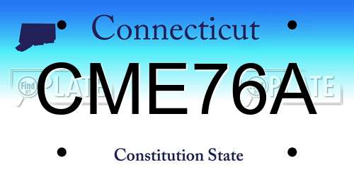 CME76A Connecticut License Plate