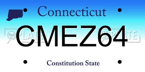 CMEZ64 Connecticut License Plate