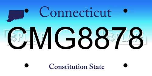CMG8878 Connecticut License Plate