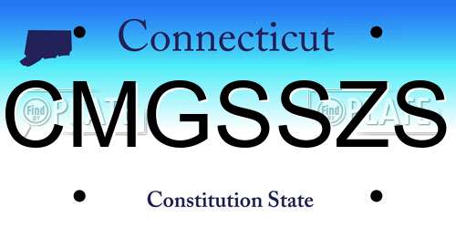 CMGSSZS Connecticut License Plate