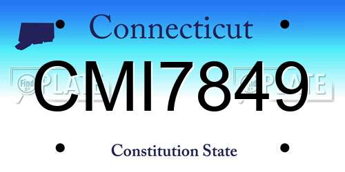 CMI7849 Connecticut License Plate