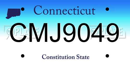 CMJ9049 Connecticut License Plate