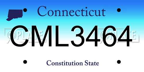 CML3464 Connecticut License Plate