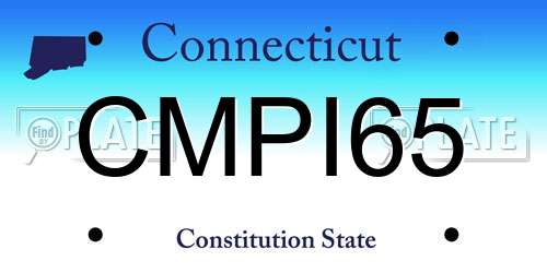 CMPI65 Connecticut License Plate