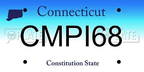 CMPI68 Connecticut License Plate