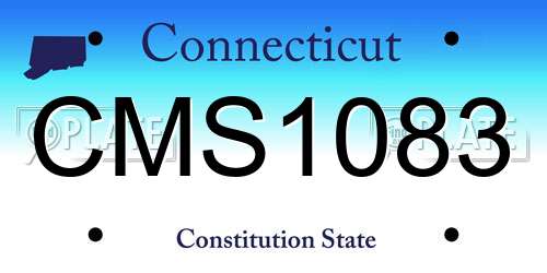 CMS1083 Connecticut License Plate