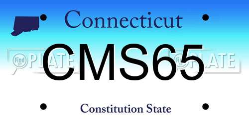 CMS65 Connecticut License Plate