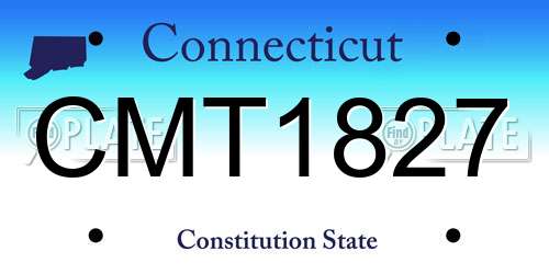 CMT1827 Connecticut License Plate