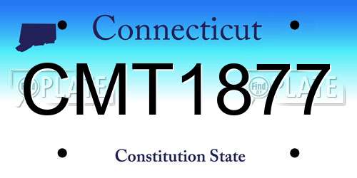 CMT1877 Connecticut License Plate