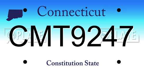 CMT9247 Connecticut License Plate