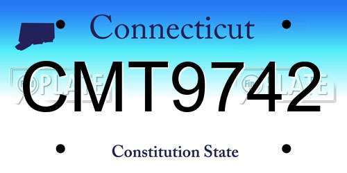 CMT9742 Connecticut License Plate