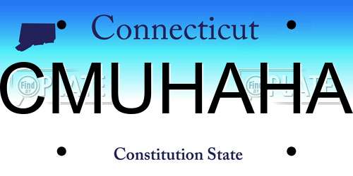 CMUHAHA Connecticut License Plate