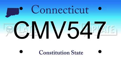 CMV547 Connecticut License Plate