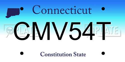 CMV54T Connecticut License Plate