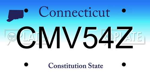 CMV54Z Connecticut License Plate