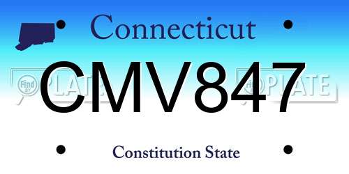 CMV847 Connecticut License Plate