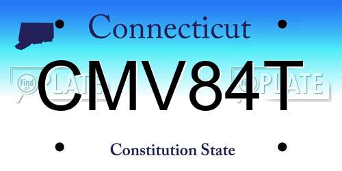CMV84T Connecticut License Plate