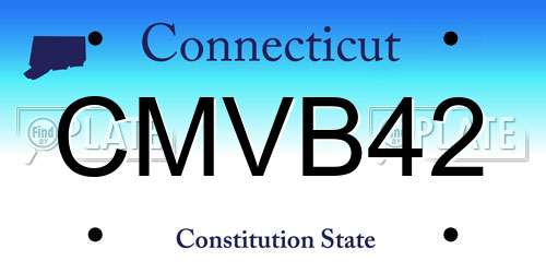 CMVB42 Connecticut License Plate