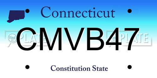 CMVB47 Connecticut License Plate