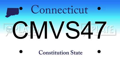 CMVS47 Connecticut License Plate