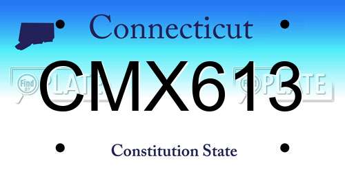 CMX613 Connecticut License Plate