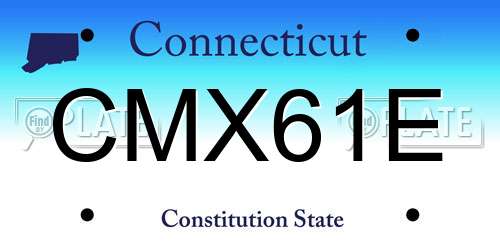 CMX61E Connecticut License Plate