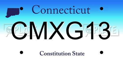 CMXG13 Connecticut License Plate