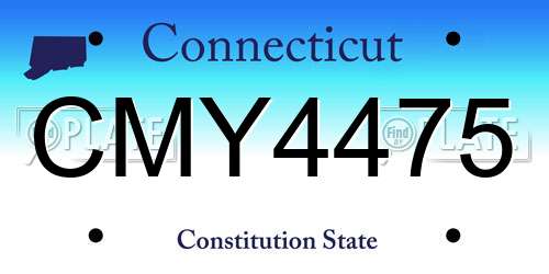 CMY4475 Connecticut License Plate