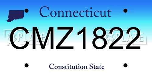 CMZ1822 Connecticut License Plate