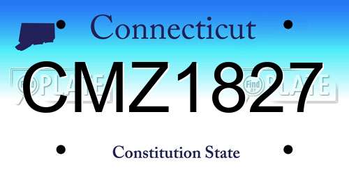 CMZ1827 Connecticut License Plate