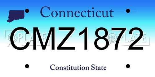 CMZ1872 Connecticut License Plate