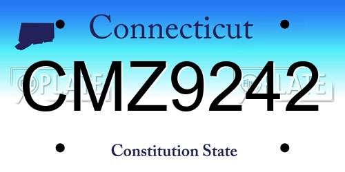 CMZ9242 Connecticut License Plate